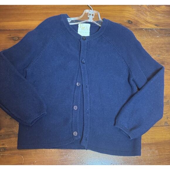 Petit Ami Navy Blue Button Down Cardigan Size 24 Months /2T Cotton - Picture 1 of 14